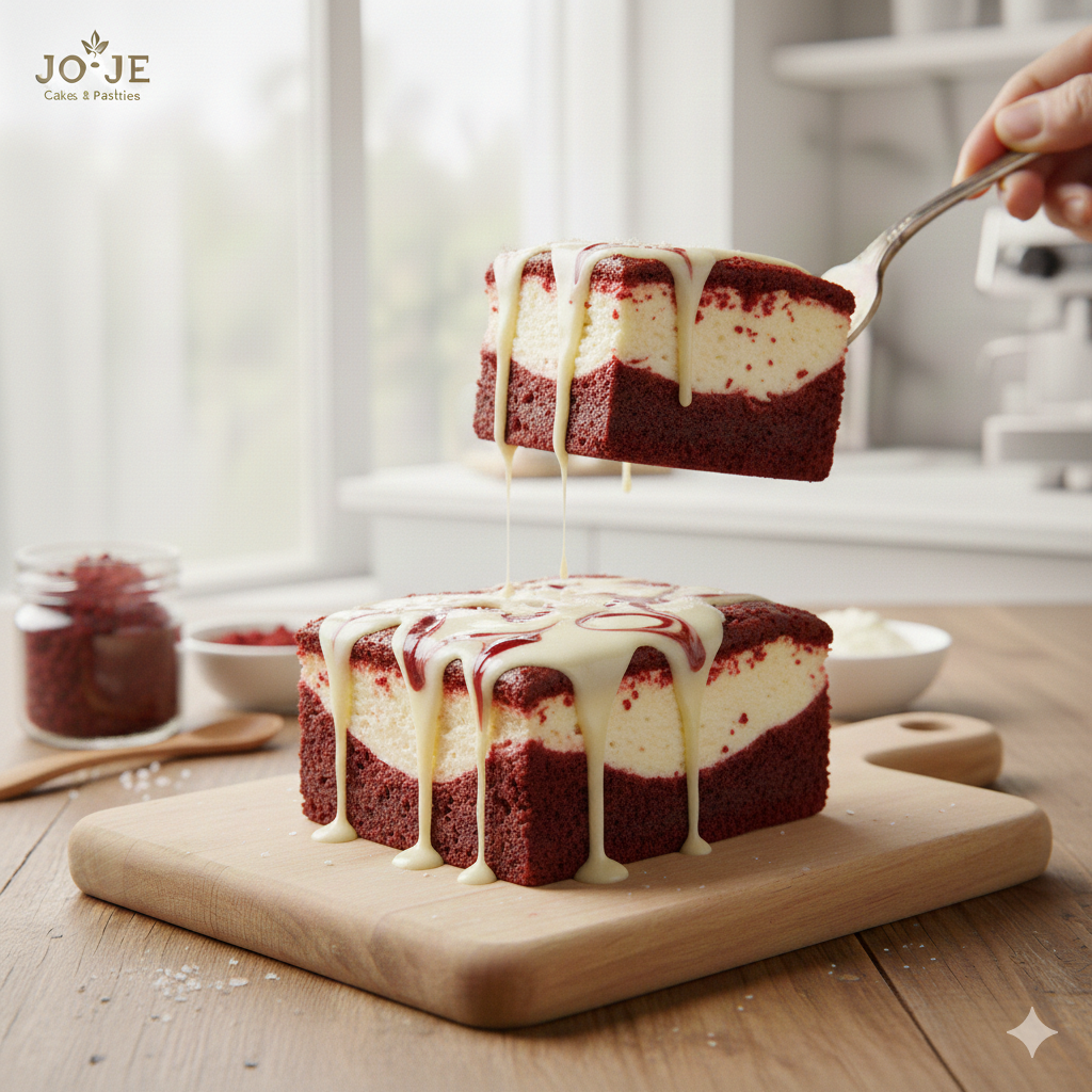 Stunning Valentine brownie box red velvet cheesecake brownie, perfect for gifting and customized brownies in CBE.